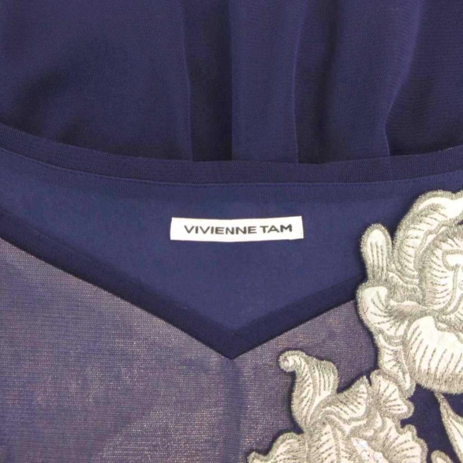 【VIVIENNE TAM】刺繍ノースリーブチュニック ヴィヴィアンタム VIVIENNE TAM ワンピース チュール ノースリーブ 花