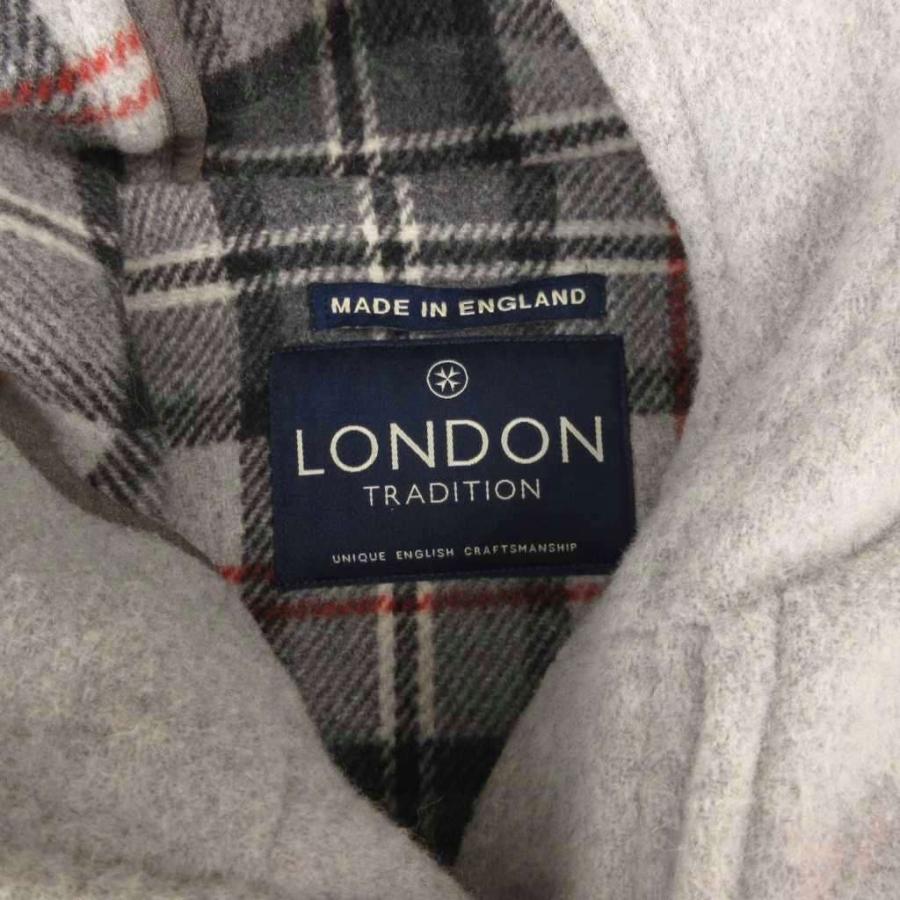 LONDON Tradition ダッフルコート ウール 36 グレー フード付き トグル