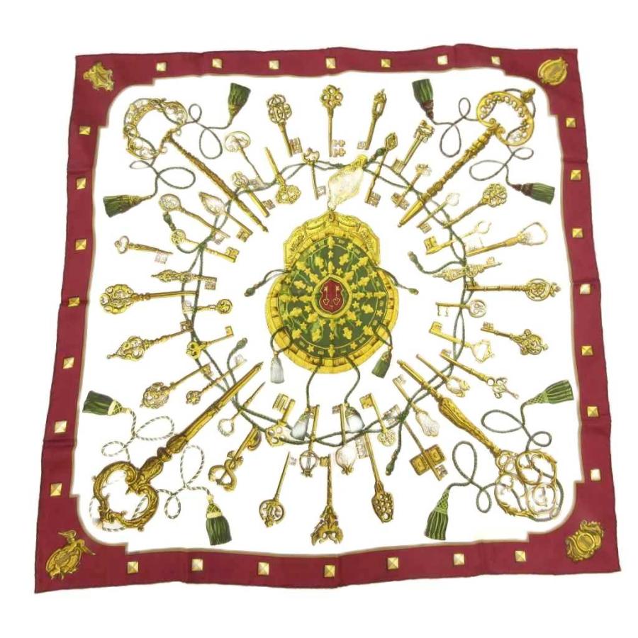 HERMES（エルメス） カレ 90 LES CLES THE KEYS RARE 鍵 タッセル 総柄