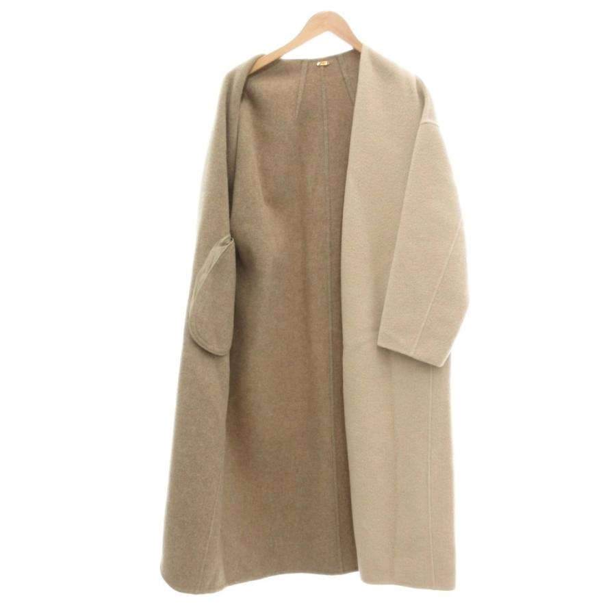 ドゥーズィエムクラス CASH FLEECE ロングリバーコート ベージュ ミューズ ドゥーズィエム クラス CASH FLEECE ベルテッドロングリバー