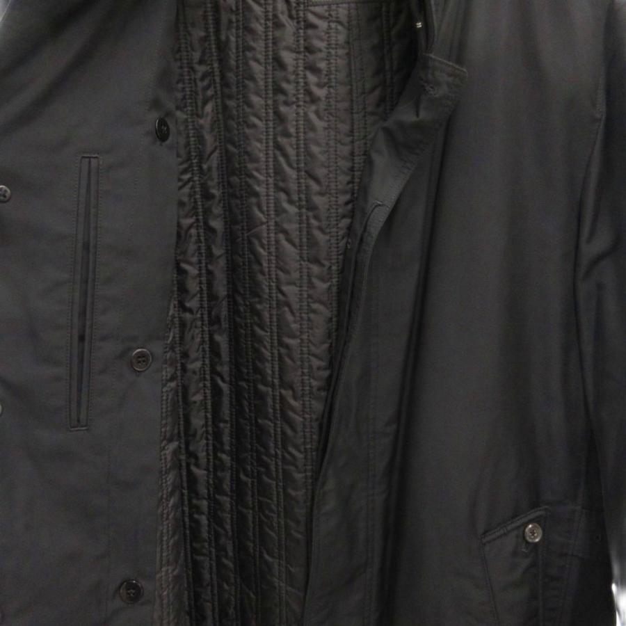 ダーバン DURBAN ロングコート スタンドカラー 比翼 中綿ライナー付き