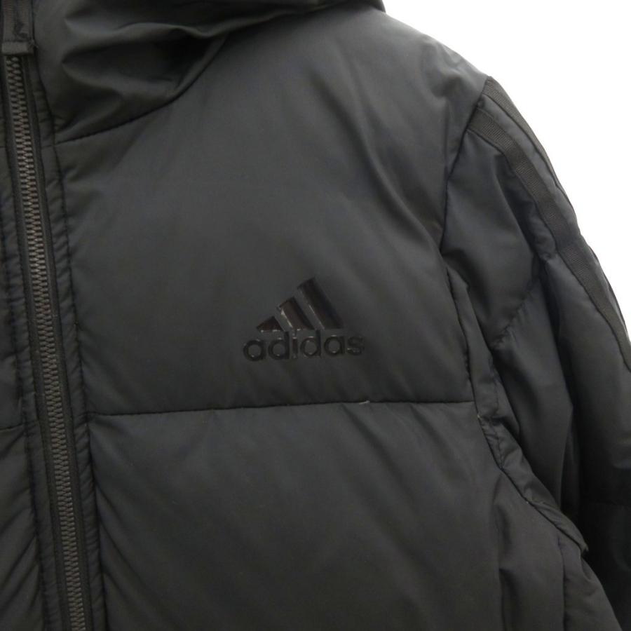 adidas（アディダス） ベンチコート ダウン ロング ロゴ フード S 黒