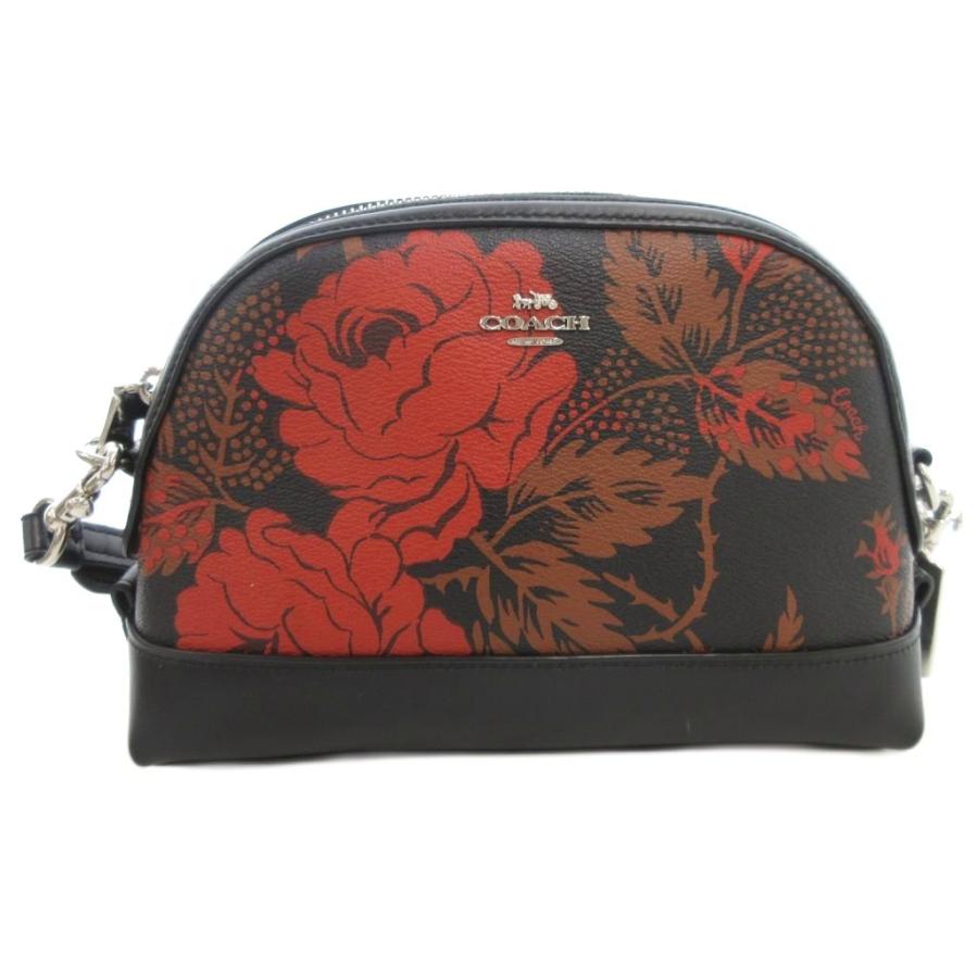 タムコネ　COACH ブラック フラワープリント トートバッグ Coach Reversible City Tote With Cross Stitch Floral Bag Black