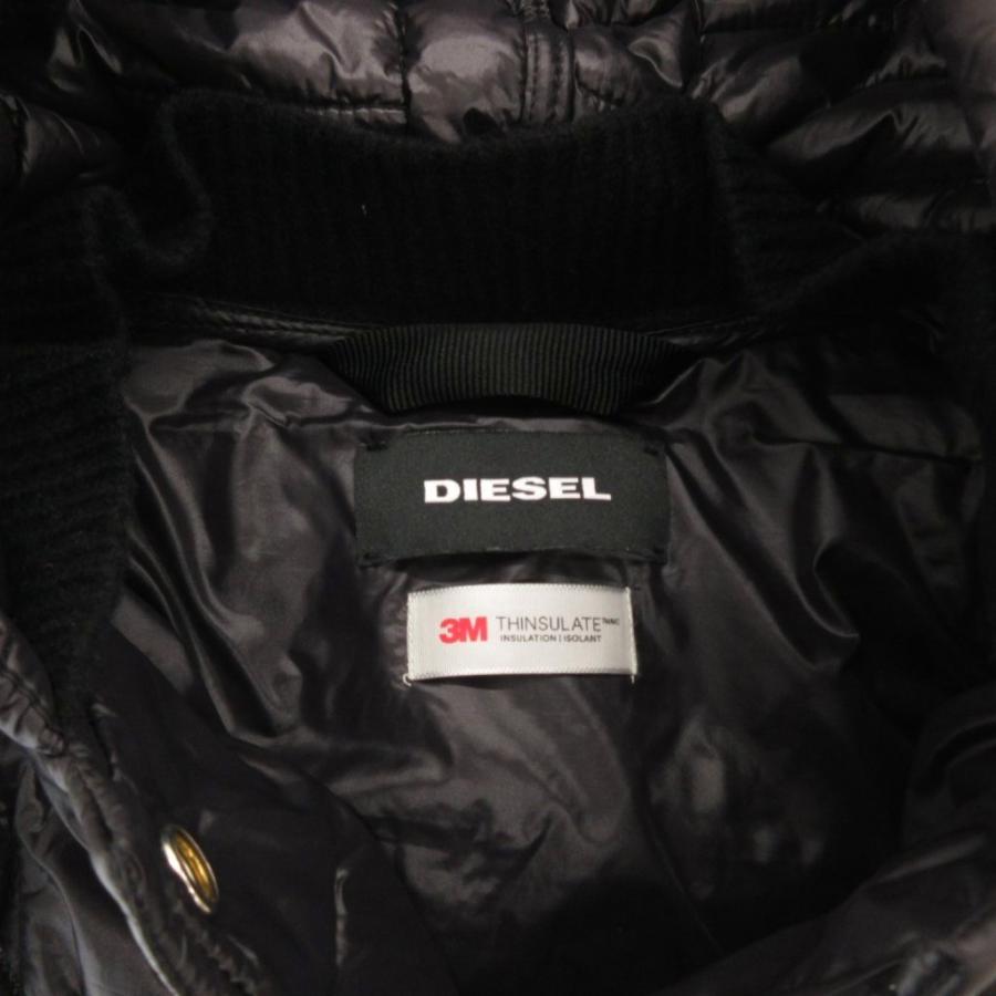 最終価格★新品★DIESEL ディーゼル★フード付き 中綿コート★M（L相当） DIESEL（ディーゼル） 中綿コート メンズ バックプリント 切替 フード