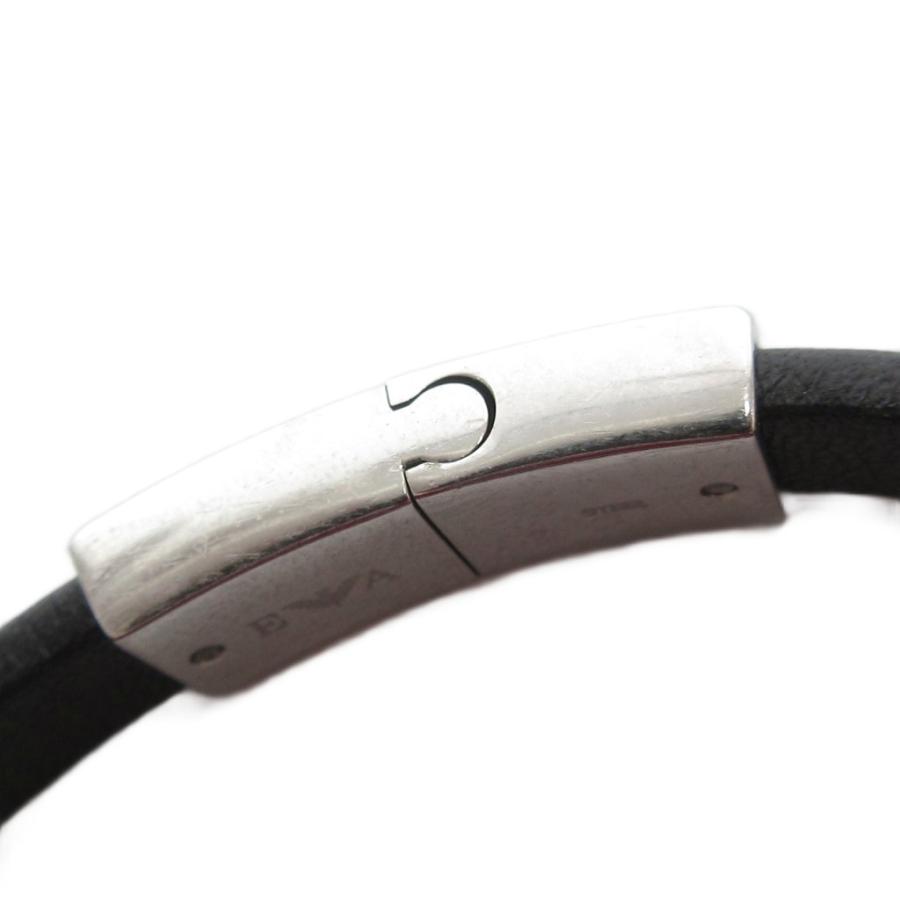 エンポリオアルマーニ EMPORIO ARMANI ブレスレット ロゴプレート レザー 黒 ブラック シルバーカラー /GV レディース | EMPORIO ARMANI | 06