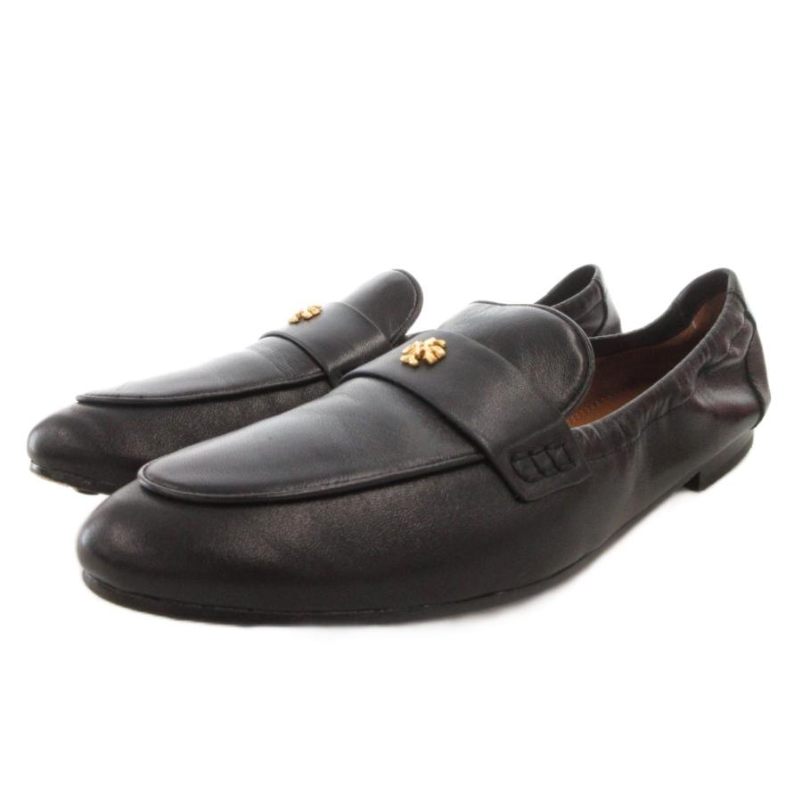 TORY BURCH ブラックレザー ローファー ブラック レザー ヒール