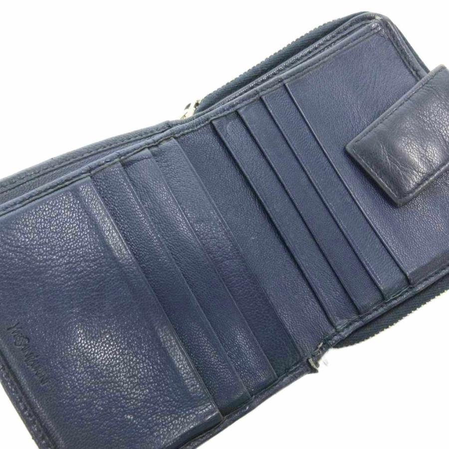 SAINT LAURENT ネイビー ブルー　二つ折り財布　男女兼用 Yves Saint Laurent（イヴ・サンローラン） 二つ折り財布 ウォレット