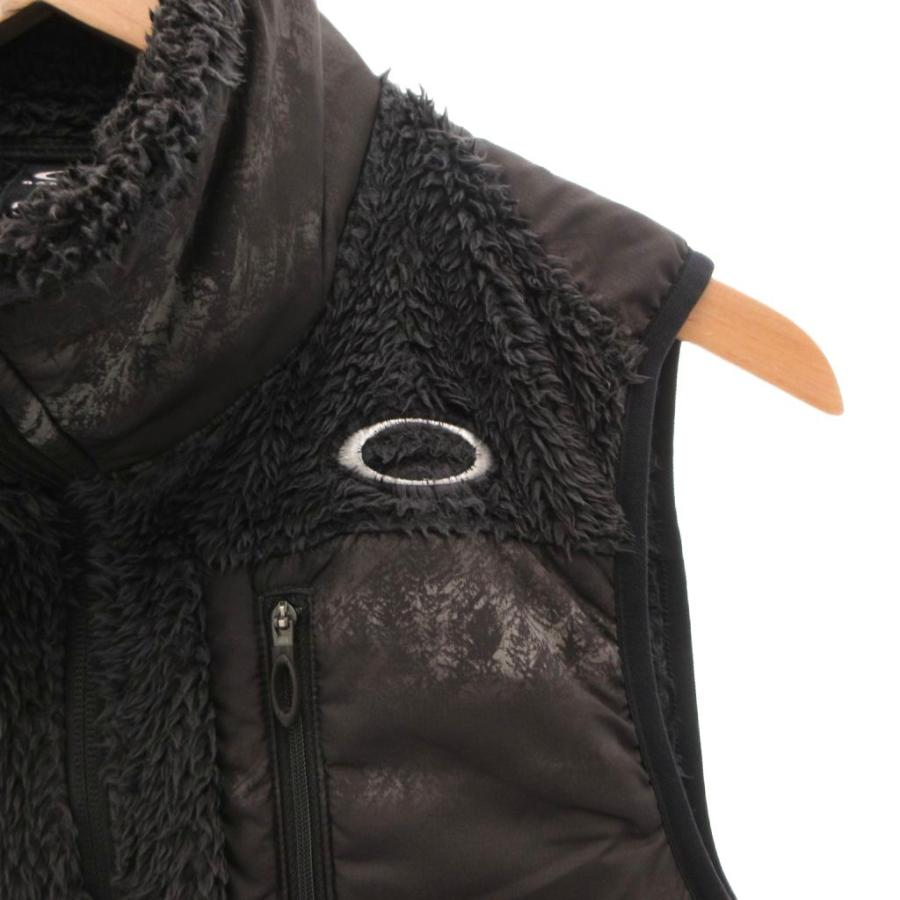 オークリー OAKLEY ボアフリースベスト ジップアップ ロゴ刺繍 M 黒