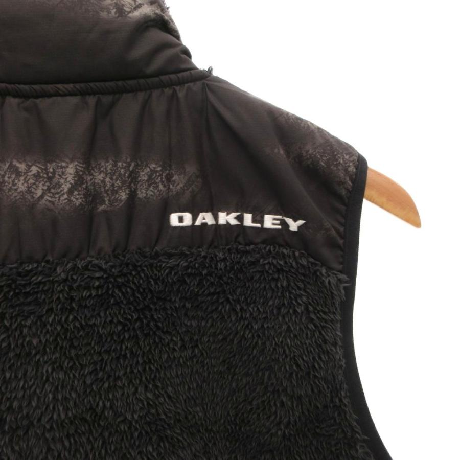 オークリー OAKLEY ボアフリースベスト ジップアップ ロゴ刺繍 M 黒