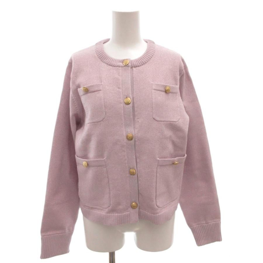 JUSGLITTY（ジャスグリッティー） 7分袖ニットカーディガン 2 ベージュ ... JUSGLITTY  金ボタンカーディガン