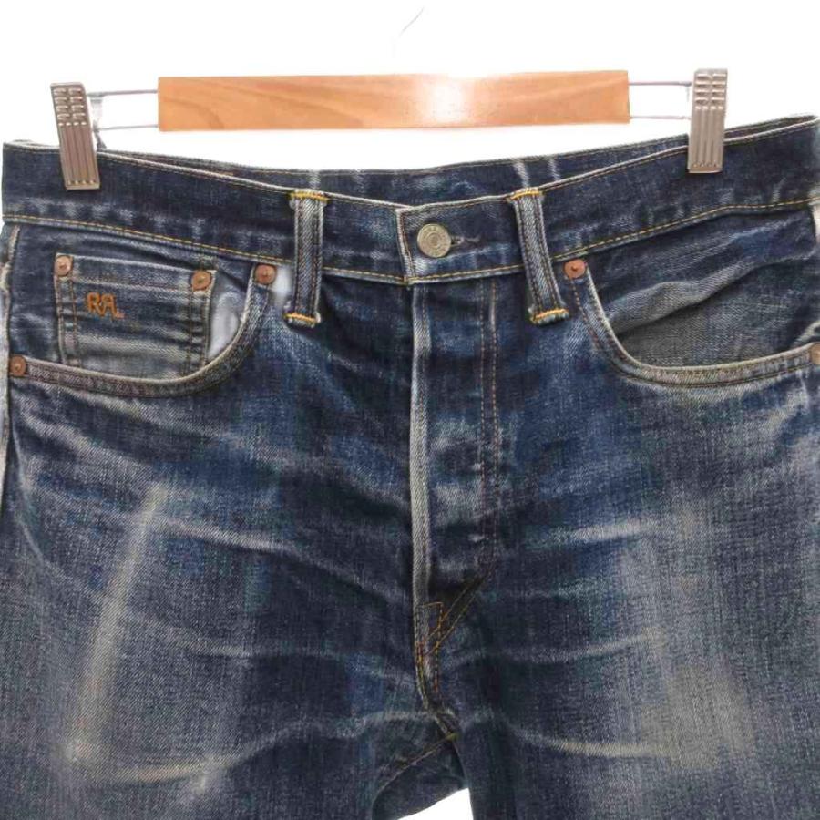ダブルアールエル STRAIGHT LEG SELVEDGE JEAN デニムパンツ ジーンズ ストレート セルビッチ 赤耳 ボタンフライ 30/30 インディゴ_2