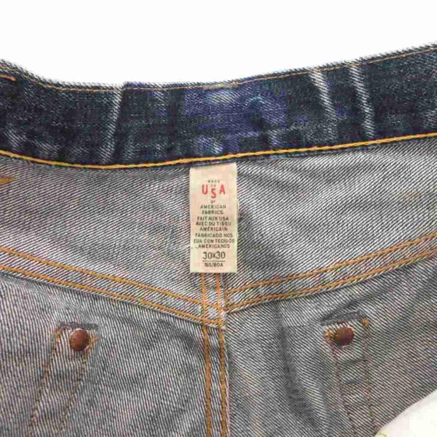 ダブルアールエル STRAIGHT LEG SELVEDGE JEAN デニムパンツ ジーンズ ストレート セルビッチ 赤耳 ボタンフライ 30/30 インディゴ_4