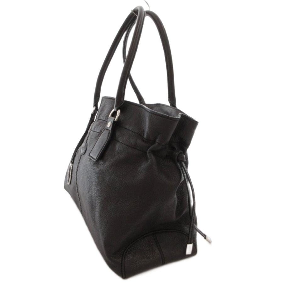 トッズ TOD'S ハンドバッグ 肩掛け 手提げ ロゴ チャーム レザー 茶 ブラウン /FF レディース