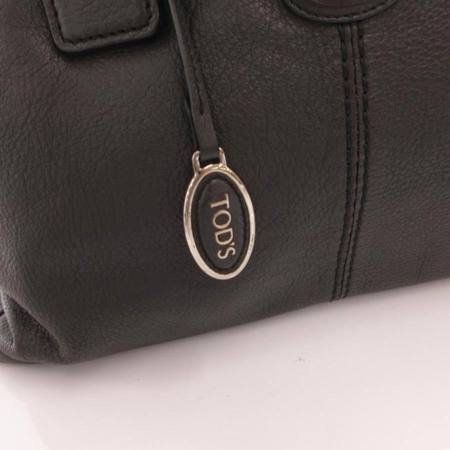 トッズ TOD'S ハンドバッグ 肩掛け 手提げ ロゴ チャーム レザー 茶 ブラウン /FF レディース