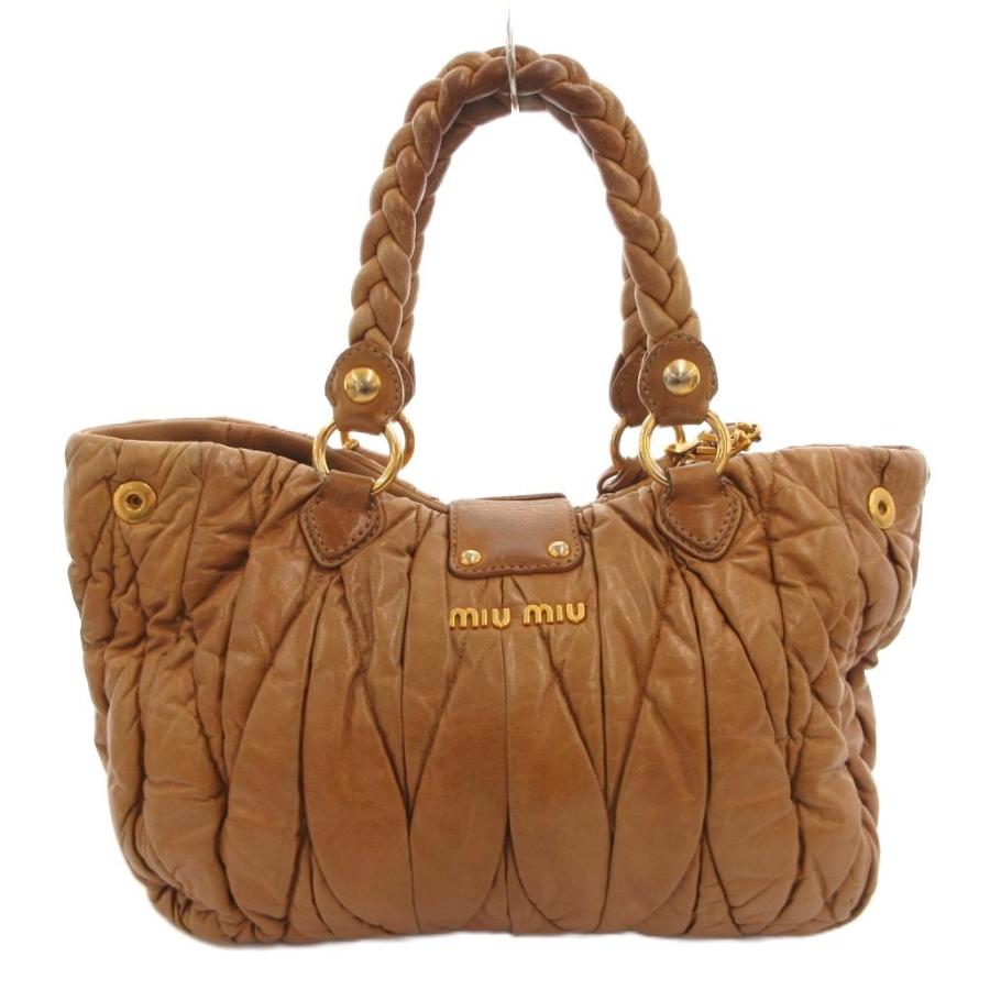 ミュウミュウ マテラッセ 2WAY ハンドバッグ ショルダー 茶 RN0473 miu miu（ミュウミュウ） マテラッセ 2WAY ハンドバッグ ショルダー