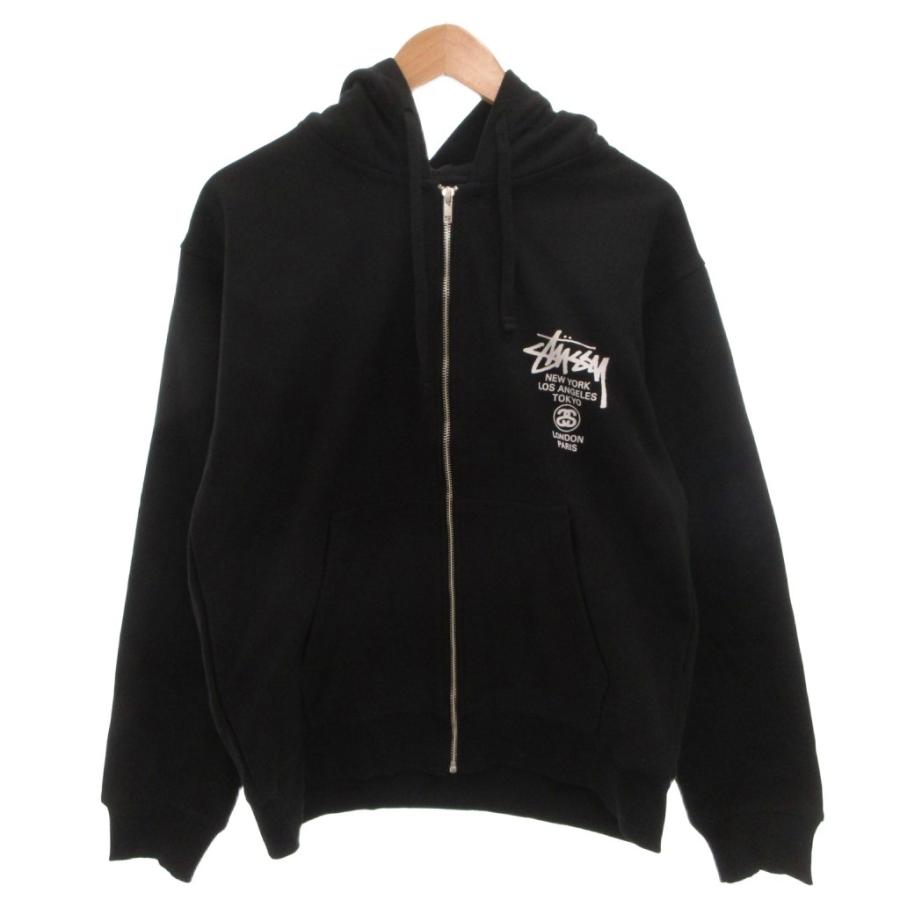 stussy ジップパーカー ブラック バックプリント無し 値下げしました STUSSY（ステューシー） 未使用品 タグ付き WORLD TOUR ZIP HOOD