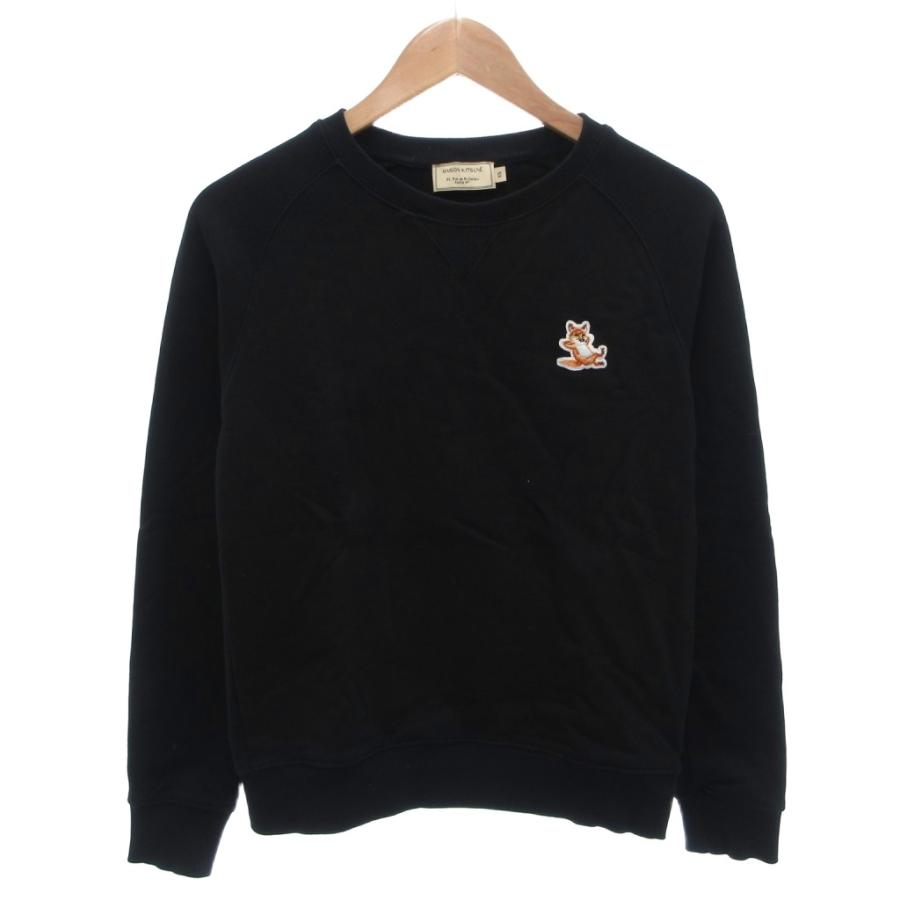 メゾンキツネ　チラックス　トレーナー　スウェット　フォックス刺繍　ブラック　L メゾンキツネ MAISON KITSUNE Chillax FOX トレーナー スウェット 裏毛