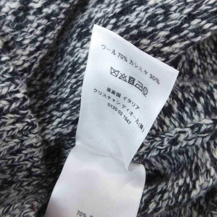 クリスチャンディオール Christian Dior 21AW ニット セーター 長袖 Vネック ロゴ ウール カシミヤ混 総柄 紺 ネイビー 054S01A303の画像