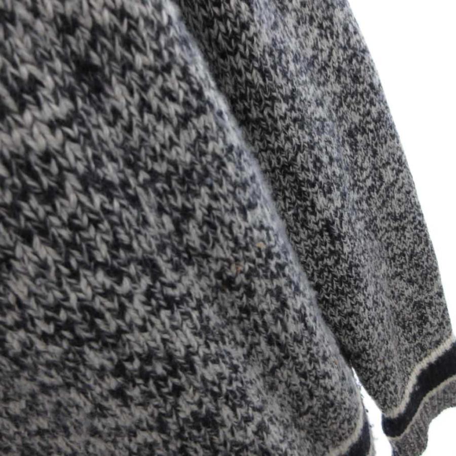 クリスチャンディオール Christian Dior 21AW ニット セーター 長袖 Vネック ロゴ ウール カシミヤ混 総柄 紺 ネイビー 054S01A303の画像
