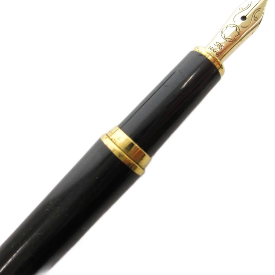 品】 MONTBLANCモンブラン 万年筆 ペン先585 14K 黒ブラック×ゴールド