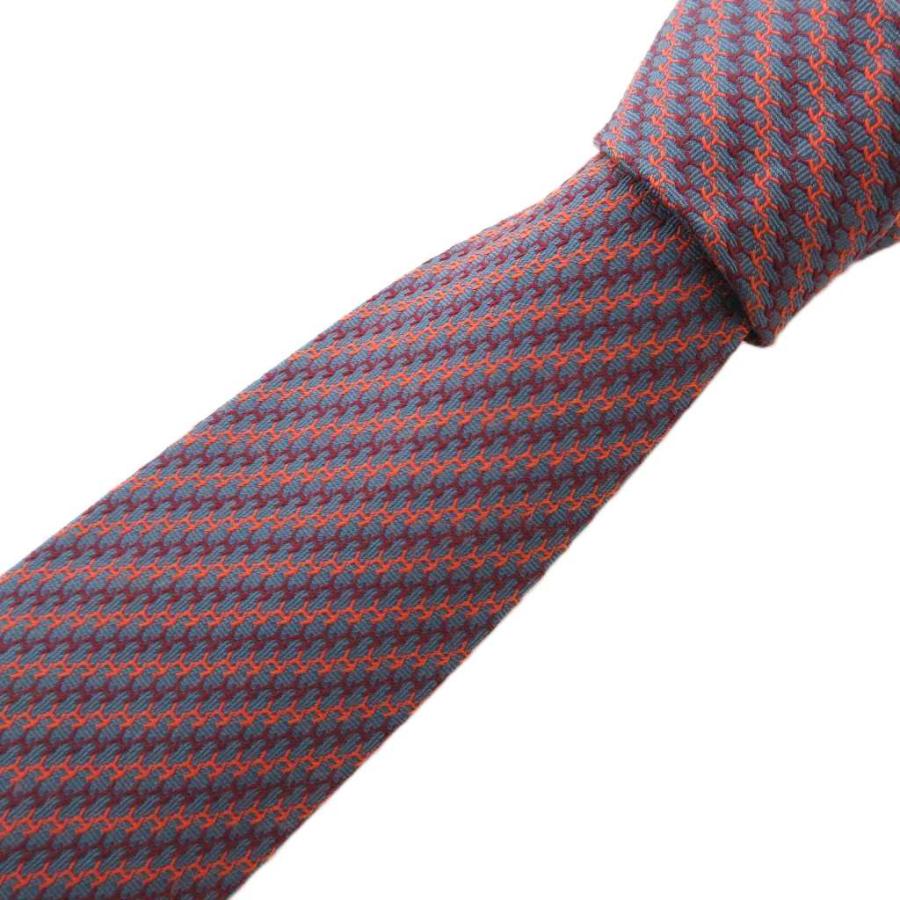 HERMES（エルメス） ネクタイ レギュラータイ 絹 シルク 総柄 グレー 