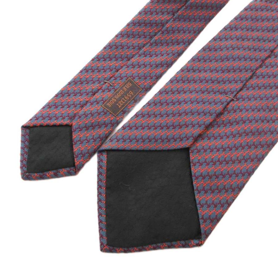 HERMES（エルメス） ネクタイ レギュラータイ 絹 シルク 総柄 グレー 
