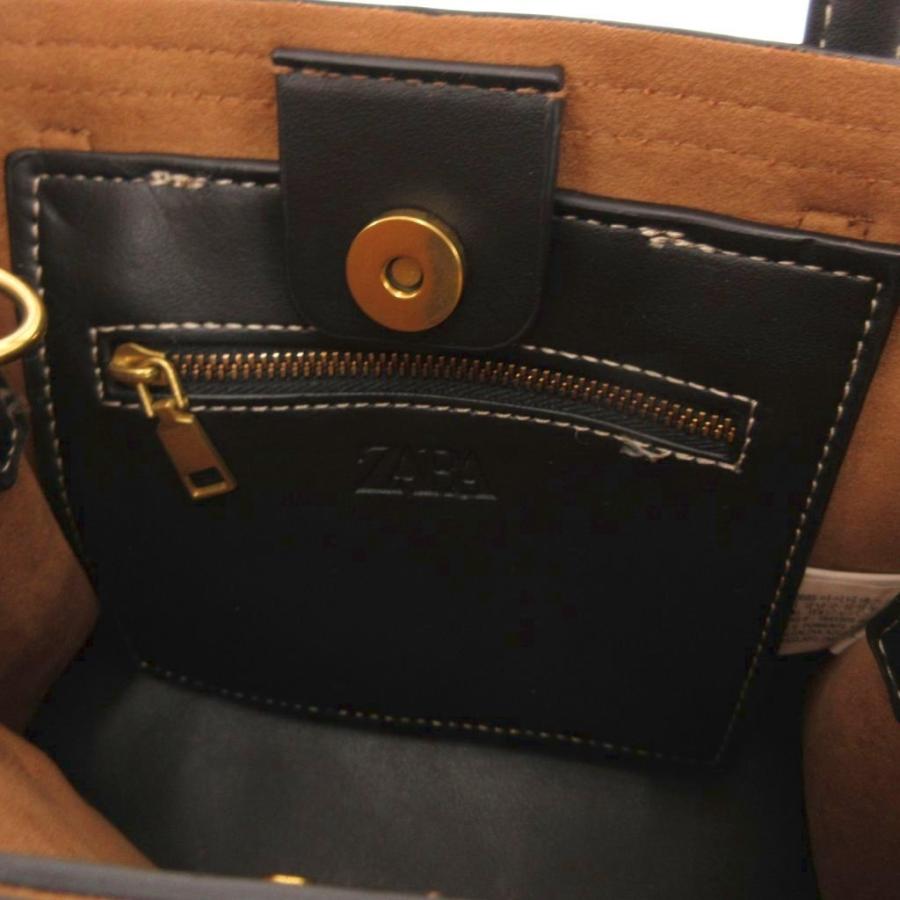 ZARA（ザラ） ZARA 2WAY ハンドバッグ ショルダー フェイクレザー 黒
