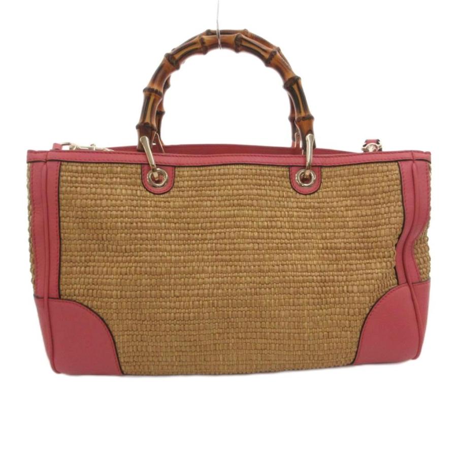 GUCCI（グッチ） バンブー 2WAY ハンドバッグショルダー かご ストロー 