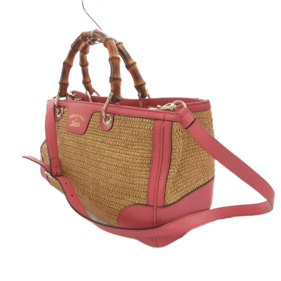 GUCCI（グッチ） バンブー 2WAY ハンドバッグショルダー かご ストロー 