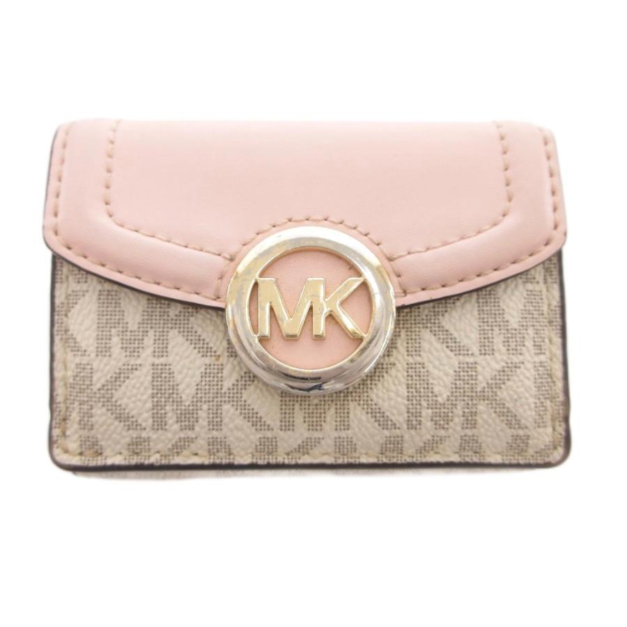 MICHAEL KORS 美品 ピンク MKロゴ レザー 人気 お洒落 楽天市場