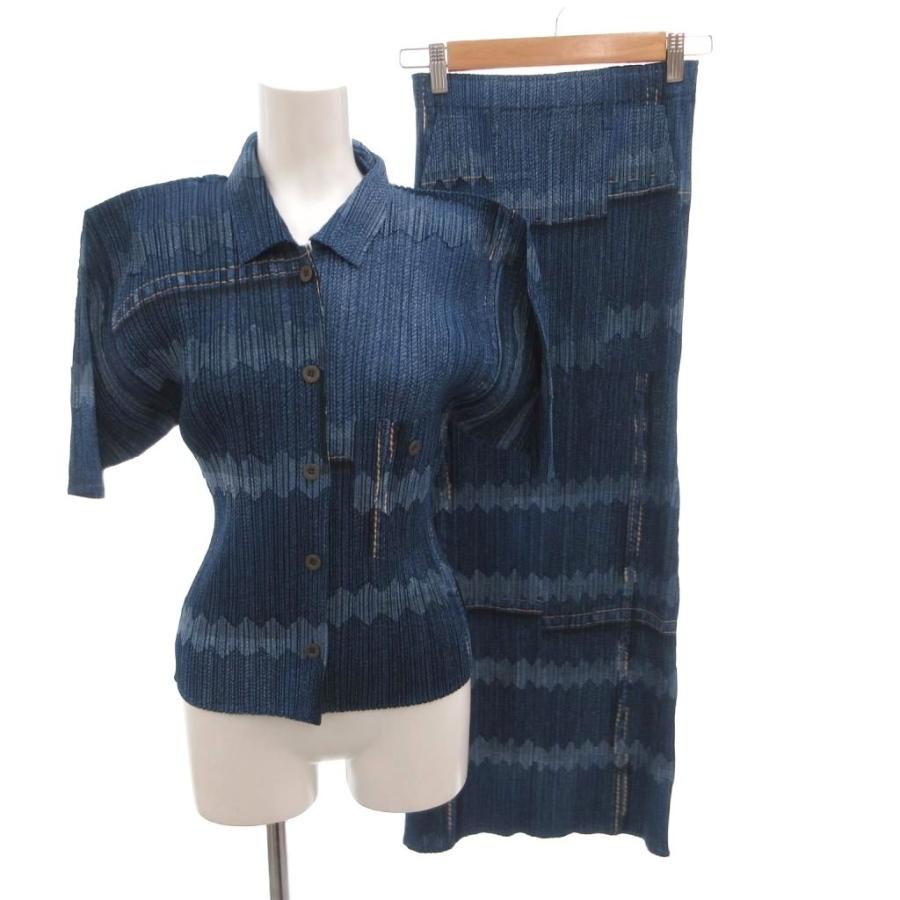 プリーツプリーズ ISSEY MIYAKE セットアップ スーツ シャツ 半袖 