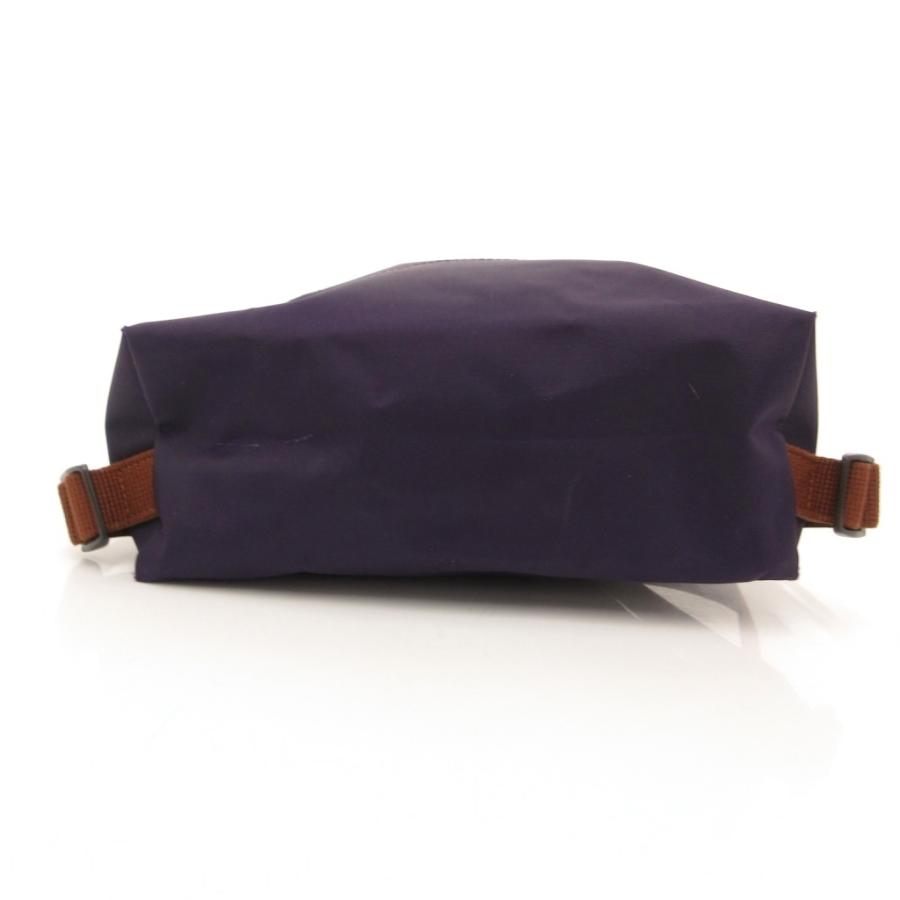 ロンシャン フラップ付きバックパック リュック レザー ナイロン 紫 パープル LONGCHAMP（ロンシャン） リュックサック デイパック バッグ ミニ
