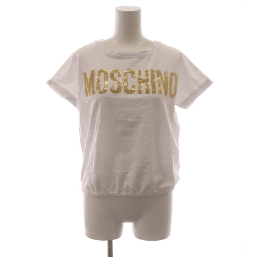 モスキーノ MOSCHINO TEEN Tシャツ カットソー 半袖 ロゴ スパンコール
