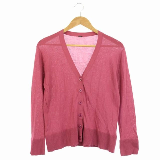 ミラオーウェン Mila Owen ニット カーディガン Vネック 長袖 0 ピンク