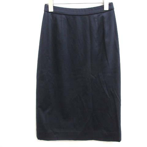 レオナール LEONARD 64-91 M スカート タイト ひざ丈 紺 ネイビー /EK  