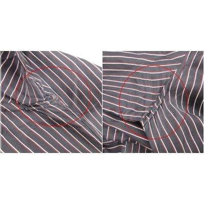 プラダ PRADA シャツ 長袖 ストライプ シルク 40 15 3/4 L 黒 ブラック プラダ PRADA シャツ 長袖 ストライプ シルク 40 15 3/4 L 黒 ブラック