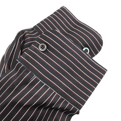 プラダ PRADA シャツ 長袖 ストライプ シルク 40 15 3/4 L 黒 ブラック プラダ PRADA シャツ 長袖 ストライプ シルク 40 15 3/4 L 黒 ブラック