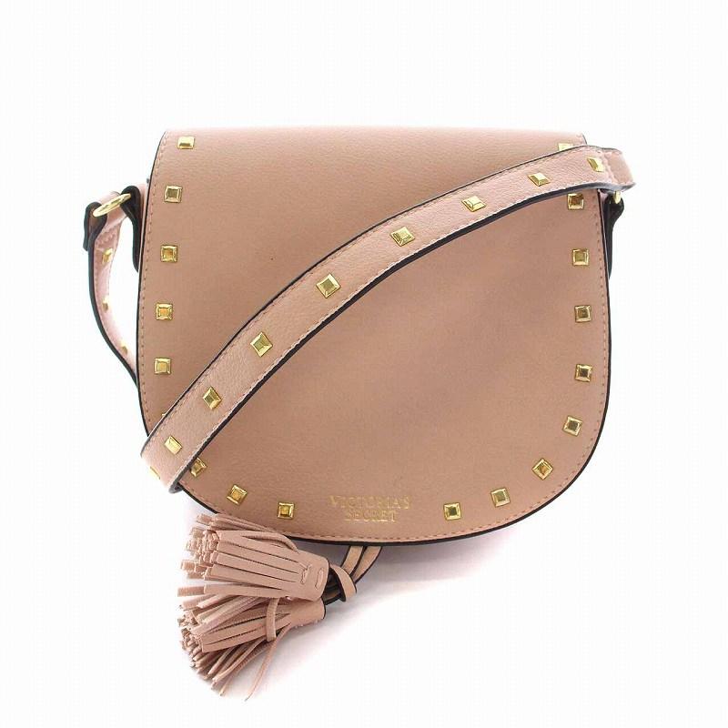 ヴィクトリアシークレット Victoria's Secret ショルダーバッグ クロスボディバッグ スタッズ PUレザー ピンク ゴールド
