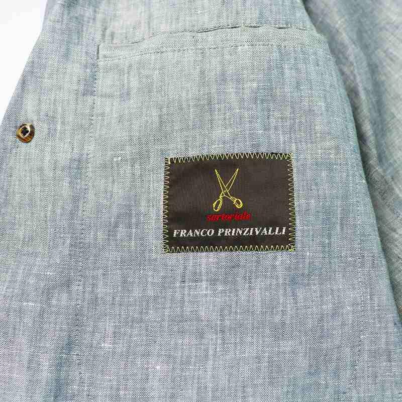 フランコプリンツィバァリー FRANCO PRINZIVALLI テーラードジャケット ブレザー 麻 リネン 44 S グレー /KU メンズ｜vectorpremium｜04