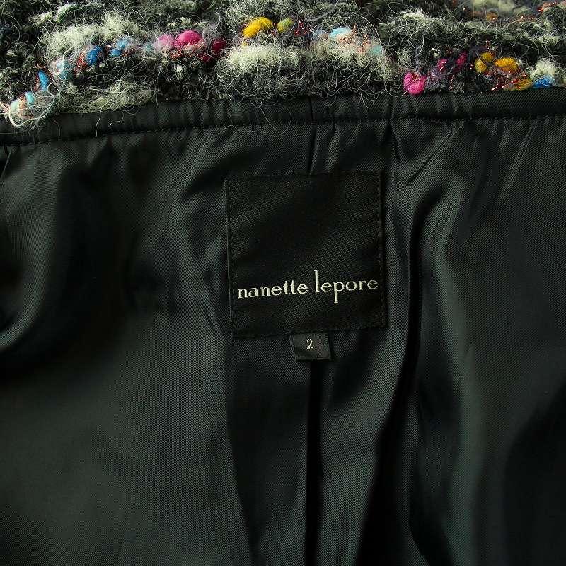 nanette lepore 黒 ロングコート サイズ2 nanette lepore 黒 ロングコート サイズ2