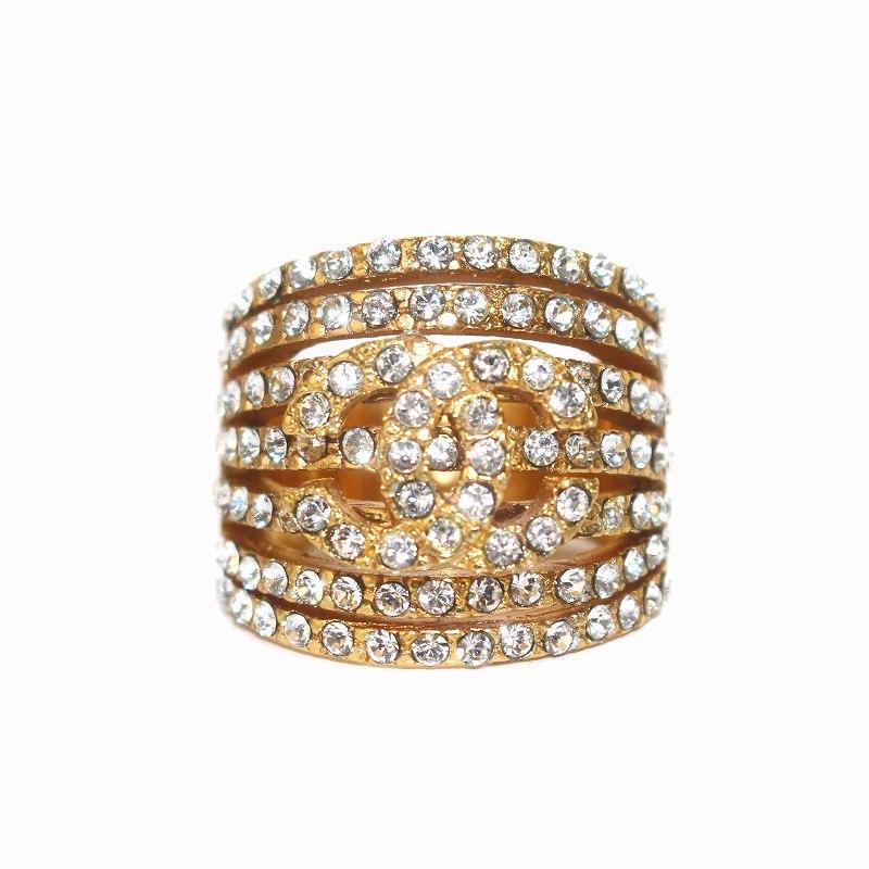 シャネル　ココマーク　ラインストーン　ヴィンテージリング　指輪 中古・古着通販】CHANEL (シャネル) ラインストーンココマークリング