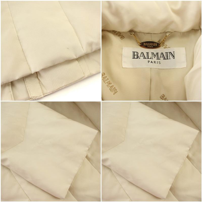バルマン BALMAIN ダウンコート ダウンジャケット L 白 ホワイト