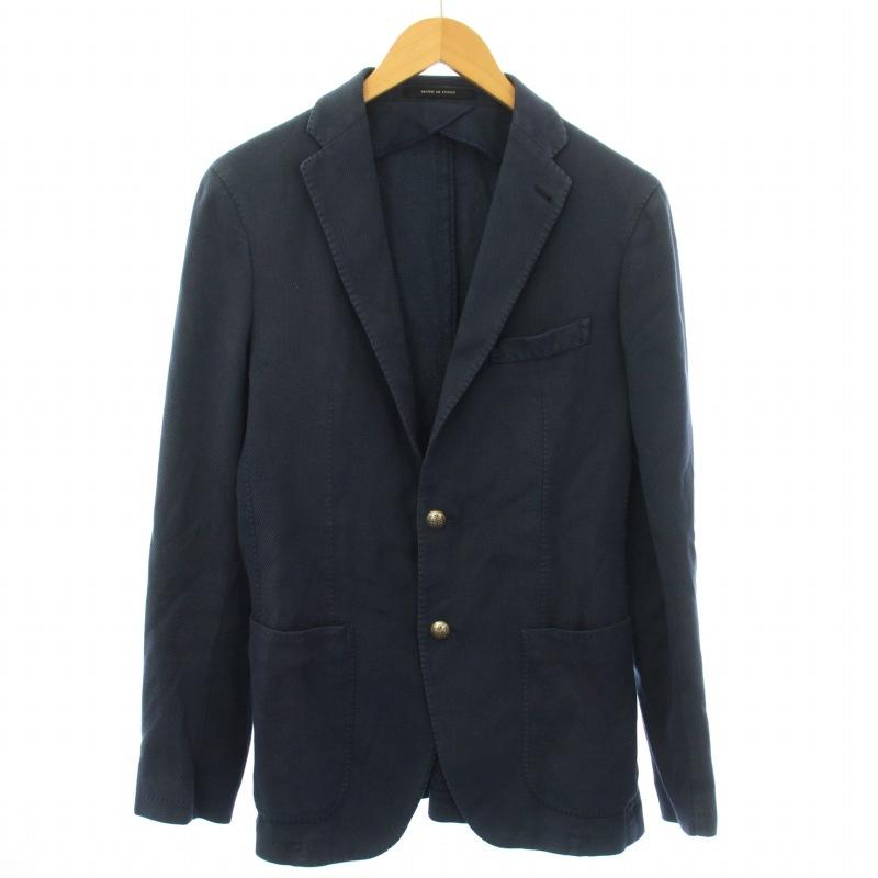 ブリッラペルイルグスト テーラードジャケット ネイビー背抜き 麻混 絹