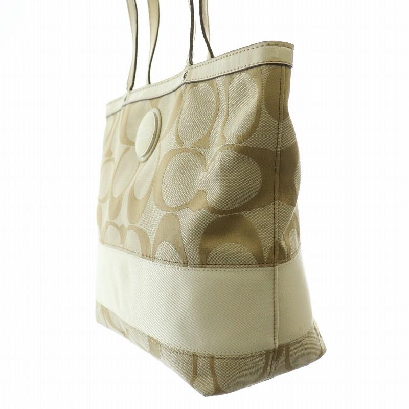 コーチ　ハンドバッグ　シグネチャー　キャンバス　レザー　ライトグリーン　ホワイト COACH コーチ ハンドバッグ シグネチャー キャンバス レザー