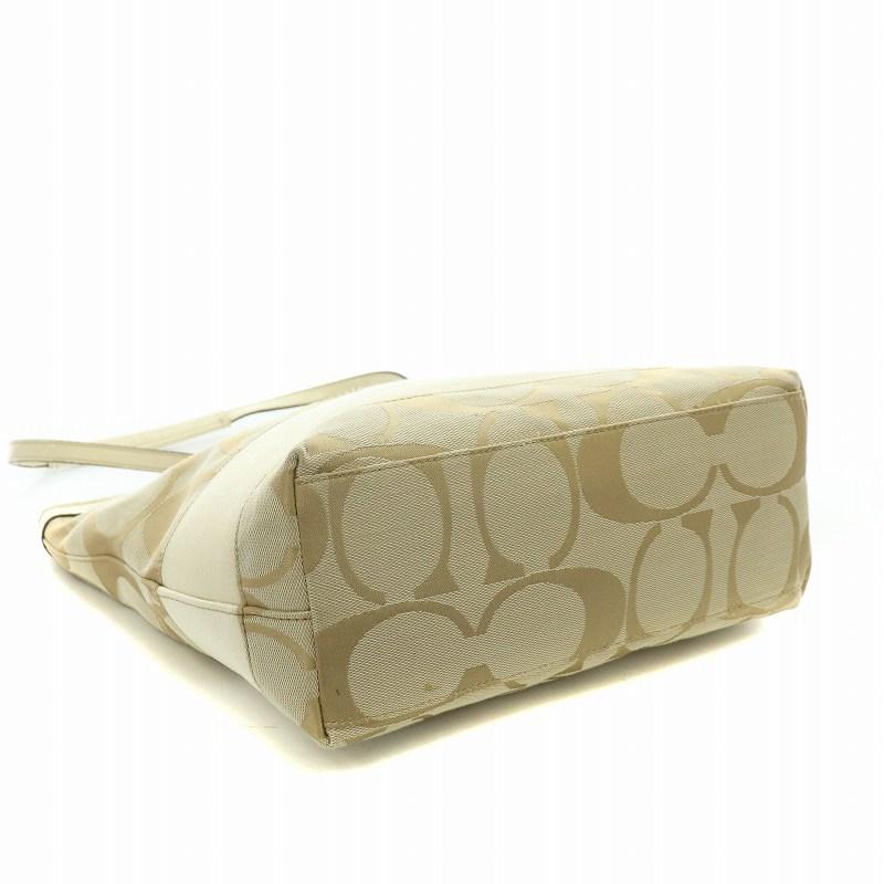 コーチ　ハンドバッグ　シグネチャー　キャンバス　レザー　ライトグリーン　ホワイト COACH コーチ ハンドバッグ シグネチャー キャンバス レザー