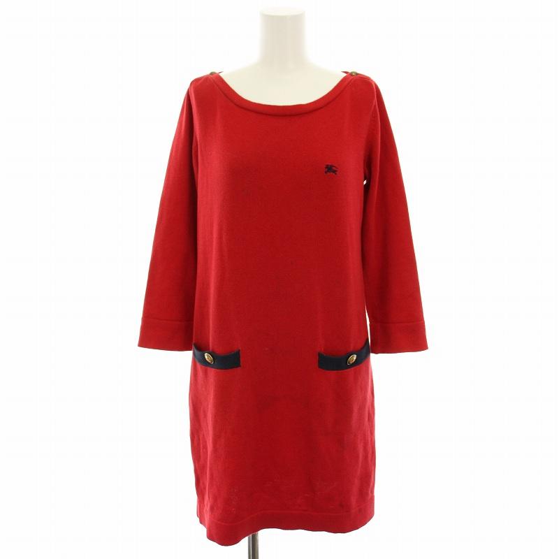 バーバリー ワンピース ニットワンピース バーバリー ニットワンピース ブルーレーベル サイズ38 BURBERRYブルー