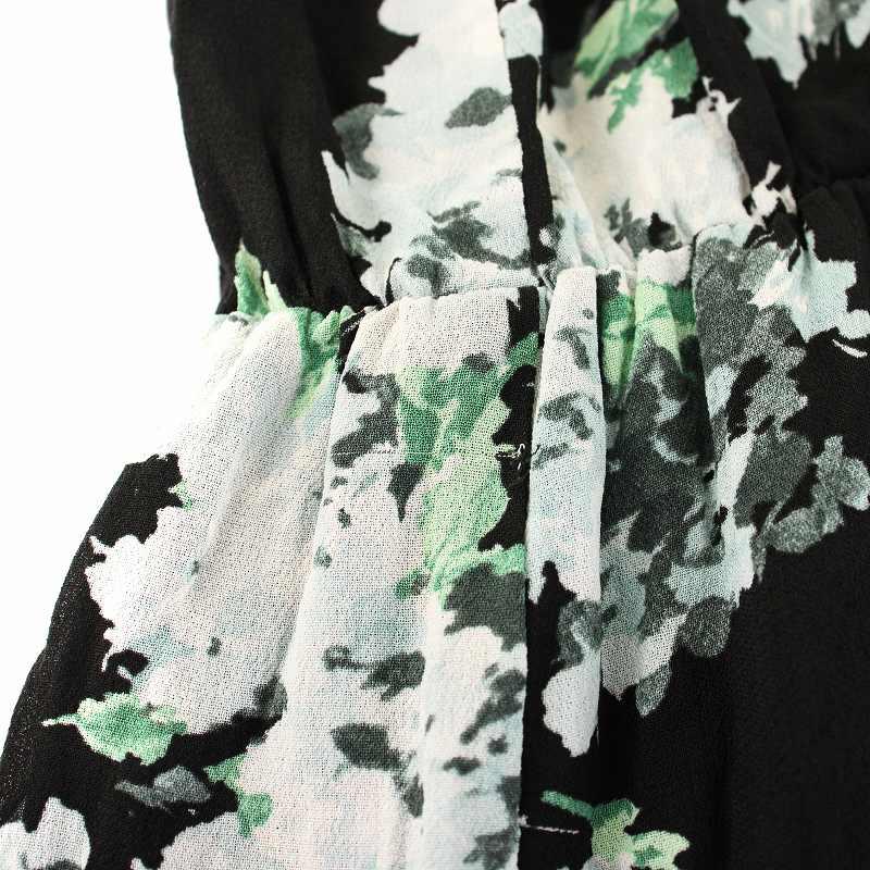 エムズグレイシー レトロカシュクール長袖ワンピース M 花柄 ウエストベルト エムズグレイシー レトロカシュクール長袖ワンピース M 花柄
