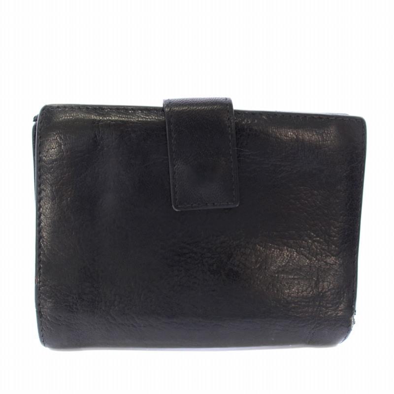 LOEWE ロエベ 二つ折り財布 ブラック 黒 本革 レザー スタッズ LOEWE（ロエベ） アナグラム レザー 二つ折り財布 レザー スタッズ 黒