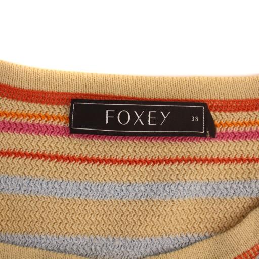 FOXEY（フォクシー） カーディガン 七分袖 クルーネック ボーダー柄 38