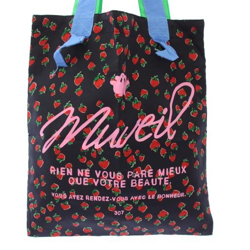 ミュベール muveil ロゴプリントトートバッグ ショルダーバッグ 黒